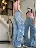 Women's Jeans Fashinable Ripped Hole High Waist For Women 2023 Street Style Chic Loose Straight Denim Pants Female Trousers