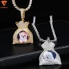 Hiphop Anpassade s Iced Out VVS Moissanite Photo Purse Modeling Creative Round Memory Pictures Halsband Pendant