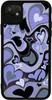Cute Phone Case Y2K Purple Love Heart Slim Soft Protective Durable Cell Phone Cases Compatible with iPhone