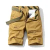 Pantaloncini da uomo 2023 Estate Mens Cargo Bermuda Cotone di alta qualità Esercito militare Fondo Khaki Casual Maschi Pantaloni corti all'aperto