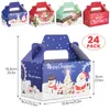 Décorations de Noël 3D Goody Coffrets cadeaux avec poignées pour vacances Noël Goodie Paper School Classroom Party Fournitures Candy Treat Ot1Ce