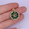 Pendant Necklaces Luxury Peacock Stone Round Jewelry Accessories Star Curved Moon Circle Cross Gold-Plated Necklace Pendants Gift