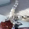 Kettingen 925 Sterling zilveren delicate zoete kleine aardbei parel ketting esthetisch originele ontwerp sleutelbeen keten sieraden