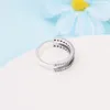 Cluster Rings ckk Signature Logo Pave Double Band Ring for Women 925 Sterling Silver Jewelry Party Wedding Anillos Mujer Anel
