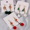 Dangle Earrings Christmas Series Long Ladies Cute White Plush Ball Old Man Bell Irregular Pendant Fashion Woman Jewellery Jewelry Gift