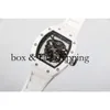Superclone Wheel Wheel Watch Richa Milles Wristwatch RM055 Biała ceramiczna automatyczna mechaniczna mechaniczna przezroczysta zegarek z włókna węglowego738 Montres de Luxe