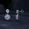 Серьги-гвоздики Bamoer U 1.3CT с муассанитом и ослепительным многослойным цирконом для женщин, роскошный свадебный подарок, серебро 925 пробы YQ231107