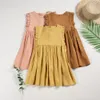 Girl's Dresses Baby Girl Dress 1-6Y Pure Cotton Linen Ruffled Sleeves Summer Princess Party Dress Toddler Girl A-Line Sundress 230406