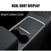 New Car Central Control Panel Sticker Trim For Tesla Model 3 Y 2021 2022 Interior Wood Grain Center Console Film Carbon Control Cover Car Accessories