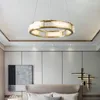 Pendant Lamps Modern Light Luxury Chandelier Simple Dining Room Living Bedroom Model All Copper Natural Marble Lamp