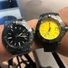 U1 Top-grade AAA New Mens Yellow Seawolf Automatic Mechanical Watch Sapphire Dress Wristwatch Stainless Steel Canvas Leather Man Wristwatches