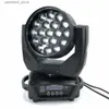 Moving Head Lights 19x15W LED Wash Zoom RGBW Moving Head Light Stage Spotlight för DJ Lights Nightclub Disco DMX512 Q231107