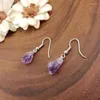 Dangle Earrings Boho Natural Purple Crystal Raw Stone Earring Healing Bridal Witch Creative Gothic Statement Jewellery Women Gift