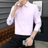 Chemises habillées pour hommes Lyocell Trois Anti-chemise Mode Beaux Hommes Affaires Commute Tout Fibre de Bambou Smart Casual Quatre Saisons