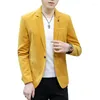 Ternos masculinos Hoo 2023 Men's Solid Color Casual Jacket Youth Blea Blazer Blazer