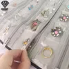 Jewelry Pouches Display Bag Transparent PVC Grid Earring Storage Pendant Velvet Roll Bags Jewellery Cases Bracelet Chain Lattice