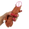 Sex Toy Massager Vibrating Penis Extender Sleeve Reusable Male Cock Enlargement Vibrator Spike Cover Adult Products