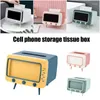 Tissue Boxes & Napkins Box TV Shaped Cell Phone Holder Dispenser Storage Napkin Case Organizer With Mobile For Home El Elgs