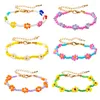 Strand 6pcs Daisy Flower Breaded Bracelet Set