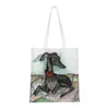 أكياس التسوق إعادة تدوير Greyhound Whippet Dog Bag Women Counder Canvas Tote Dat Eaby Protecty Shopper