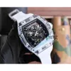 SUPERCLONE vliegwielhorloge Richa Milles polshorloge Rm055 wit keramiek automatisch mechanisch transparant koolstofvezelhorloge 125 montres de luxe