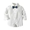 Kledingsets jongens pakken blazers kleding voor bruiloft formeel feest gestreepte baby vest shirt broek kinderen kinderen bovenkleding set 230407