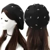 Berets feminino colorido pérola arco cashmere chapéu moda cor sólida de malha casual senhoras francês artista liso gorro boné