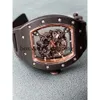 SUPERCLONE Schwungraduhr Richa Milles Armbanduhr Rm055 Weiße Keramik Automatische mechanische transparente Kohlefaseruhr222 Montres de Luxe