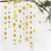 Party Decoration Wedding Decorations 4m Gold Silver Star Round Shape Paper Garlands Baby Shower Birthy Kid Christmas Supplies