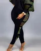 Tweedelige broekplees voor dames voor vrouwen matching sets elegante camouflage print lange mouw top vrouwelijke kleding outfits