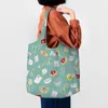 Shopping Bags Print Funny Colorful Elements Pattern Tote Bag Durable Canvas Shopper Shoulder Health Care Nursing Handbags