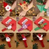 Рождественское украшение, браслет с пряжкой на запястье, браслет с кольцом Санта-Клауса и оленя, украшение для вечеринки, детский подарок, игрушка, мультяшные подвески