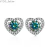 Stud JoyceJelly 0.6ct 1CT 2CT D Color VVS Moissanite Diamond Earrings for Women Heart Shaped Ear Studs S925 Sterling Silver Jewely YQ231107