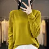 Damenpullover Herbst Winter Mode Elegant Weicher Wollpullover Halb Stehkragen Langarm Vielseitig Pullover Lose Strickoberteil