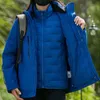 Große Winterjacke, Designer-Jacke für Herren und Damen, 3-in-1-Outdoor-Trainingsanzug, wasserdicht, warm, Strickjacke, Kapuzenmantel, abnehmbare Daunen-Bergsteigerbekleidung