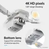 Drones Drone 4K Double Caméra HD UAV Bras de Retour à Une Clé Quadcopter Pliable WIFI Contrôle Mobile LED Lumière Musique MV Production