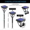 Rasenlampen Solargartenleuchte mit Fernbedienung 2 Installationsmöglichkeiten Wandleuchte Wasserdichte Solarbodenleuchten für Hof-Patio-Boden-Rasenbeleuchtung P230406