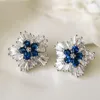 Stud Earrings Luxury Sweet Cool Style Snowflake Cubic Zirconia Women Christmas Creative Gifts For Drop