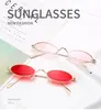 Lunettes de soleil Vintage petit ovale pour femmes, tendance, monture métallique rouge or, rétro, Mini lunettes de soleil, nuances de mode, 2024