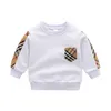 Baby Boys Girls Plaid Sweaters Pullover Top Spring Autumn Kids Long Sleeve Sweatshirts Children Cotton Sweater