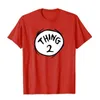 Женская футболка Thing 1 Thing 2 красная футболка для печати для мужчин и женских шриппов спортивной модной одежды 230406