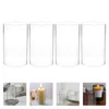 Castiçais 4 pcs acessórios de casamento tampa de vidro cilíndrico copo simples sombra protetora tubo decoração suporte de velas para decoração