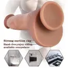 Massaggiatore Silicone liquido Grande doppio strato morbido realistico Grande dildo con ventosa Vera sensazione di pelle Pene erotico per le donne