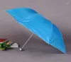 Umbrellas High Quality Fashion Parasol Solid Color Three Folding Rain Sun Wedding Favor Party Gift For Guests SN