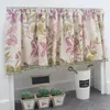 Curtain Plant Printed Half With Pom Short Kitchen Caffee Door Cabinet Dust-proof Rod Pocket Window Drapes