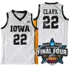 2023 Женщины Финал четырех 4 Джерси Колледж NCAA Iowa Hawkeyes Баскетбол Кейтлин Кларк Размер S-3XL Все сшитые Вышивка Белый Желтый