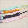 Baby Pacifier Clip Adjustable Anti-drop Chain Rope Girls Boys Soothe Nipple Teether Toys Kawaii Color Beads Webbing Babies Accessories