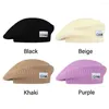 Berets Soft Beret Hat Associory Assistories Frant Thicken Warm Cap French Pression Autumn Winter