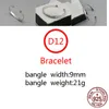 D12 S925 Sterling Silver Bangle Armband Hip Hop Street Fashion Pare Smycken Personlig Punk Style Retro Simple Double Head Cross Flower Shape Gift For Lovers