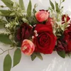 Arc de fleurs décoratives, décoration de roses artificielles, guirlande de chemin, centres de Table de mariage, porte